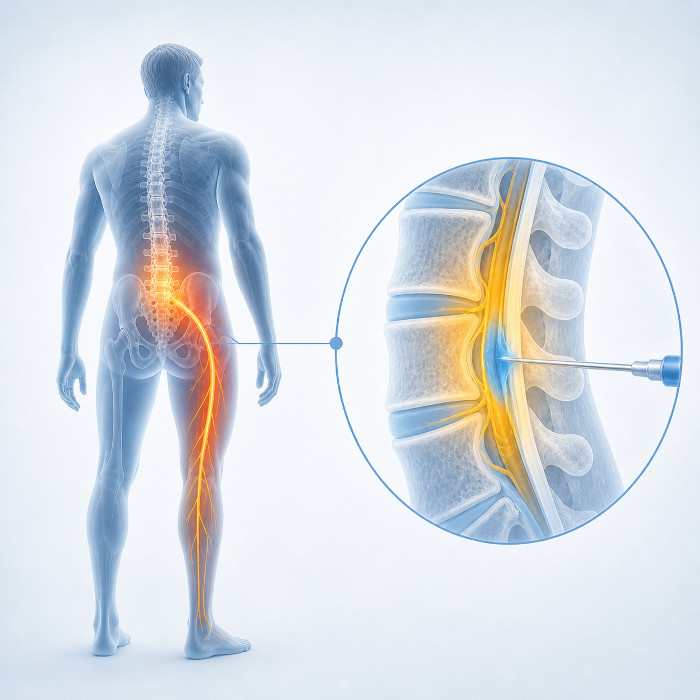 Infiltrazione epidurale lombare per sciatalgia da protrusione L4-L5